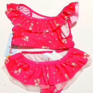 Girl bathing suit size 3t 2 piece  pink cat and jack